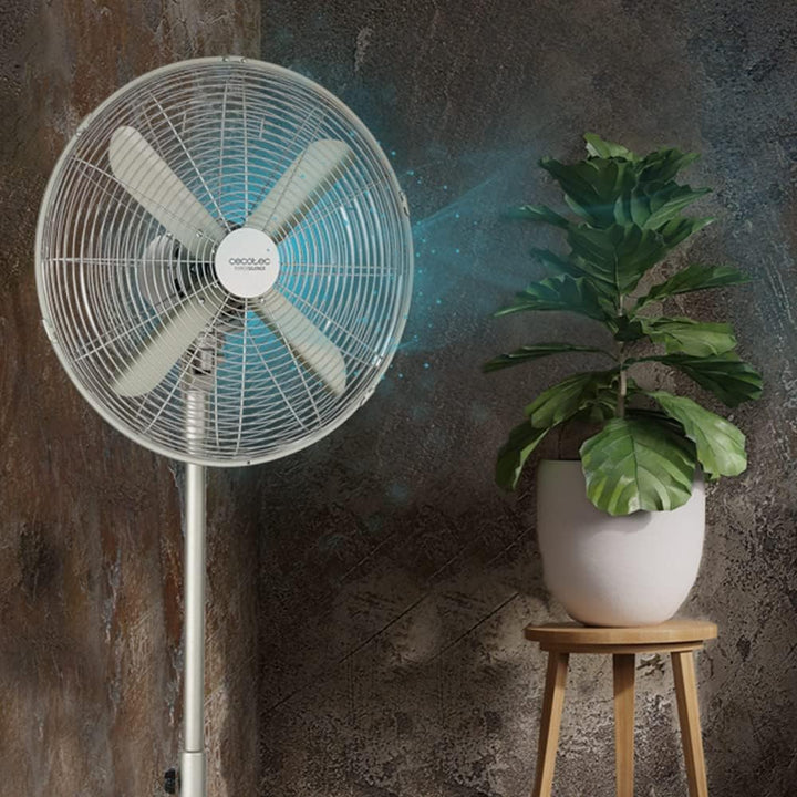 Cecotec Standventilator EnergySilence 610 Steelstyle. 50 W, Stahl-Finish, Durchmesser 40,6 cm mit 4