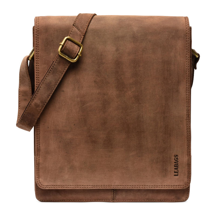 LEABAGS London Umhängetasche Herren Leder – Herrentasche zum Umhängen Echtes Leder 32x26x8 cm Kleine