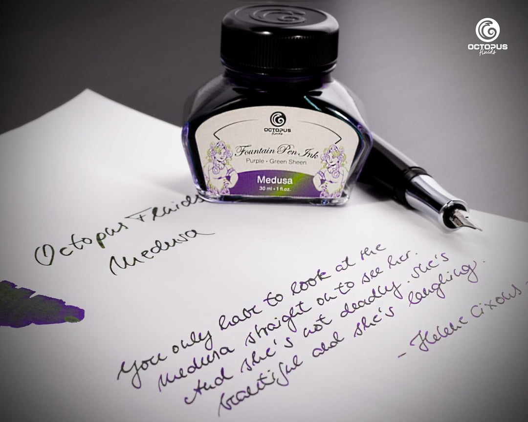 Octopus Fluids Füllhaltertinte Sheen mit Konverter, Medusa, Violett, 30 ml Medusa 30 ml, Medusa 30 m