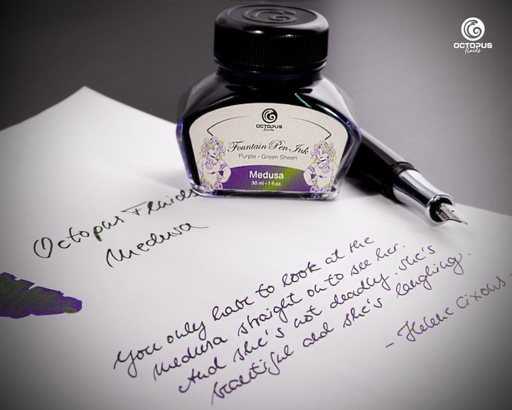 Octopus Fluids Füllhaltertinte Sheen mit Konverter, Medusa, Violett, 30 ml Medusa 30 ml, Medusa 30 m