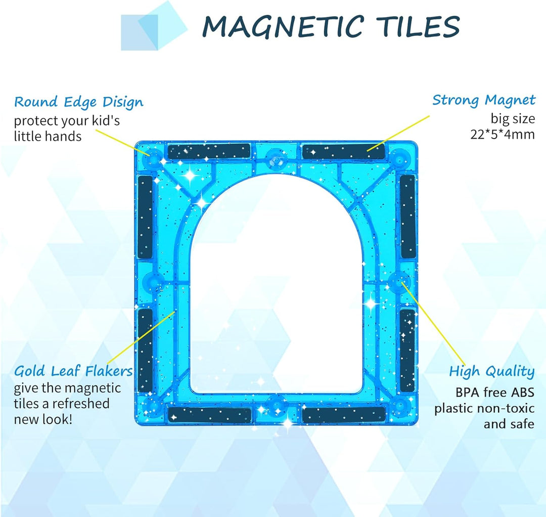 Magnetische Bausteine, 100 Teile Magnetische Fliesen STEM-Lernspielzeug für Kinder im Alter von 3, 4
