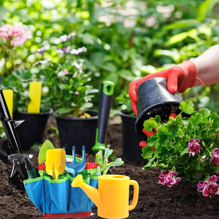 Gartenwerkzeug für Kinder, 23 Stück Gartengeräte Set, Kinder Gartenhandschuhe, Kinderspielzeug mit G