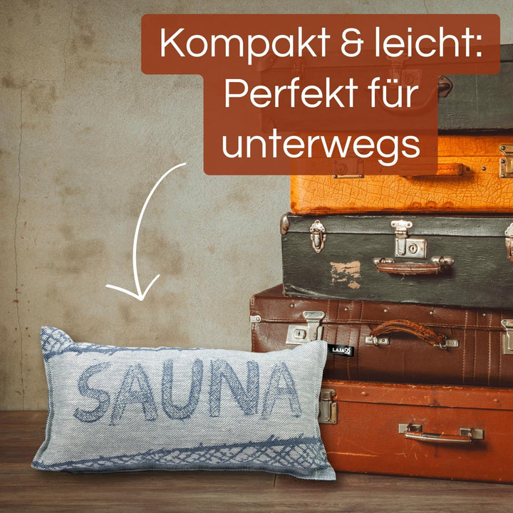 POOL Total Jokipiin Premium Saunakissen 40 x 22 cm | 100% Made in Finland | ReisekissenLeine