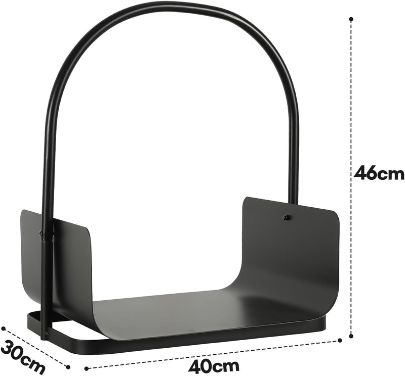 Randaco Holzkorb Kaminholz 40X30X46CM Holzwiege Kamin Feuerholzkorb Metall Brennholzkorb für Innen u