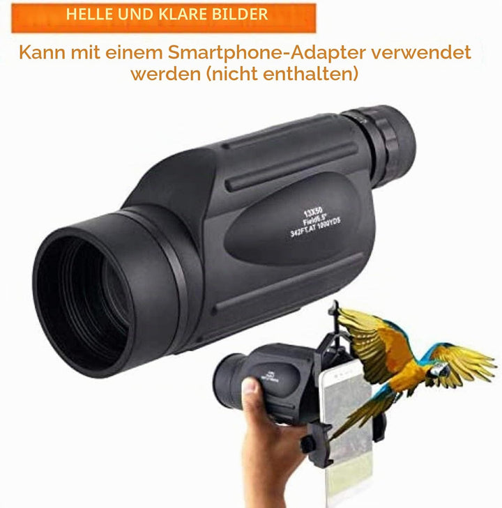 Monokular-Teleskop für Erwachsene – 13 x 50 High Power HD Optik Zoom Monokular Teleskop für Smartpho