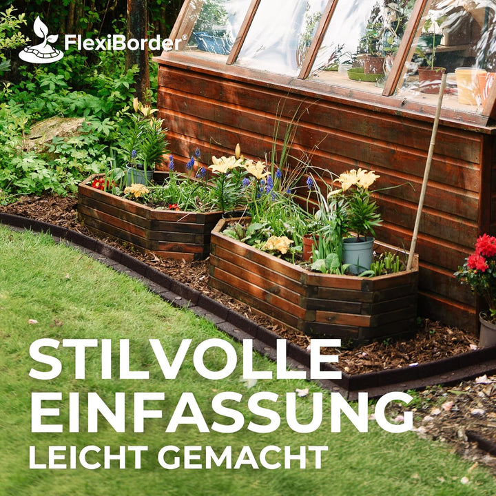 EcoShape FlexiBorder - Flexibel Rasenkante - Beeteinfassung für Rasenflächen - Wege - Erhöhte Begren