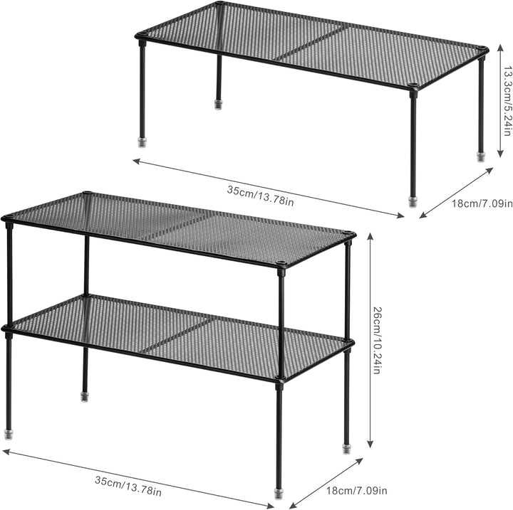 2er-Pack Küchenschrank-Regal-Organizer für Schrank, erweiterbare und stapelbare Theke Schrank Organi