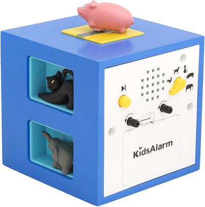 KOOKOO KidsAlarm Blau, Kinderwecker mit 5 Bauernhoftieren und echten Aufnahmen, Blau