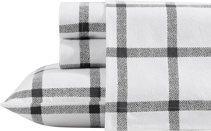 Eddie Bauer - Flanell-Kollektion Baumwoll-Bettwäsche-Set, sanforisiert und gebürstet für extra Weich