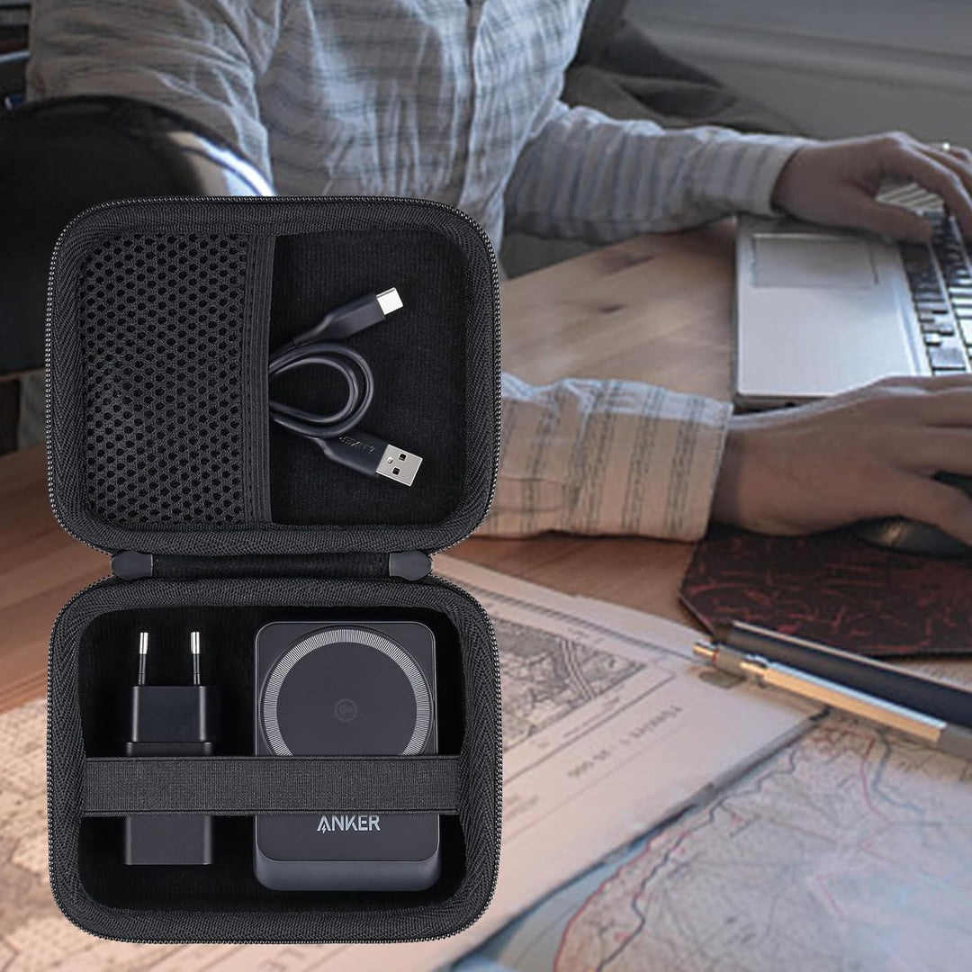 co2CREA Hart Tragbare Schutzhülle Etui Tasche für Anker MagGo 3-in-1 Ladestation 15W kabelloser Lade