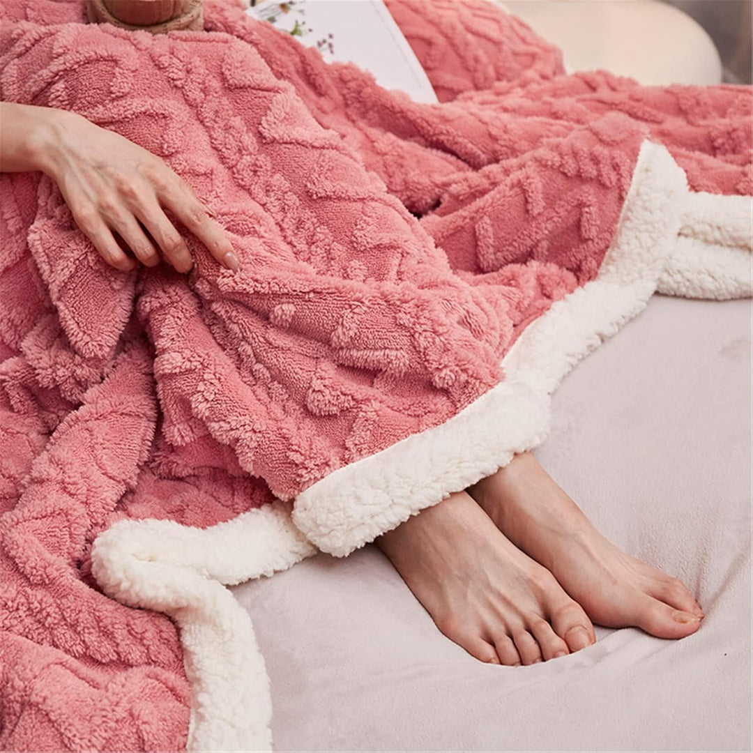 Flauschige Sherpa Kuscheldecke - hochwertige Schafdecke, super weiche Fleecedecke als Sofadecke, Tag