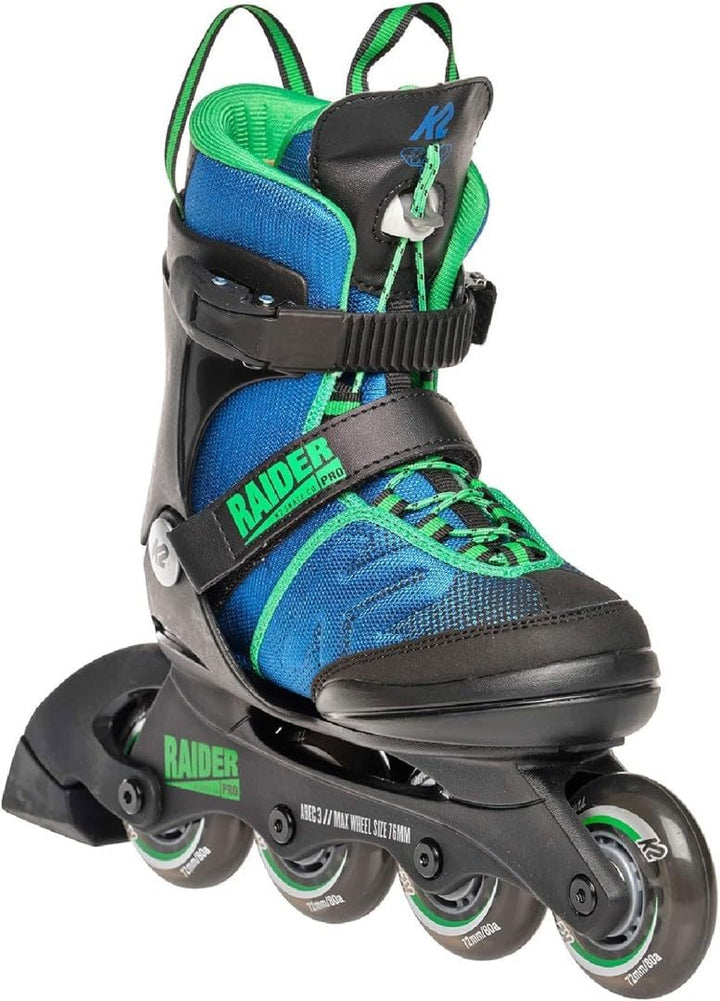 K2 Jungen Raider Pro Pack Inline Skate Set M (EU: 32-37 / UK: 13-4 / US: 1-5) Blue - Green, M (EU: 3