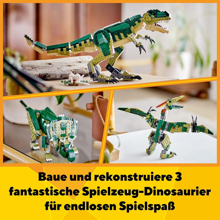 LEGO Creator T.Rex, 3-in-1-Dino zum Umbauen in einen Triceratops oder Pterodaktylus, bewegliches Din