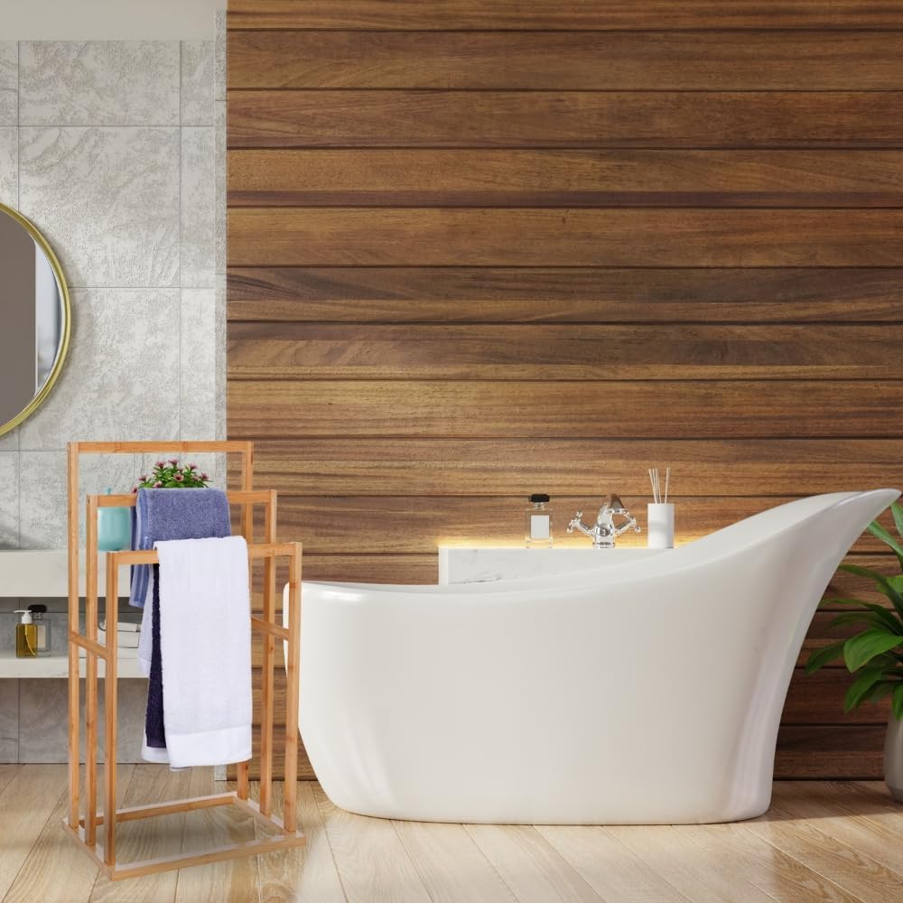 ZOLTA Bambus Handtuchständer Regal 82x55x24 cm feuchtigkeitsbeständig stabil freistehend Badezimmer