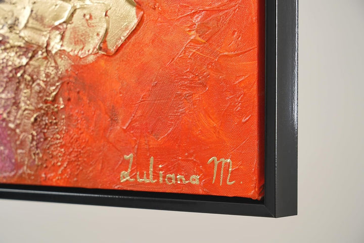 YS-Art Abstrakt Acryl Gemälde auf Leinwand heller Garten handgemalt Wandbilder Wohnzimmer modern Woh