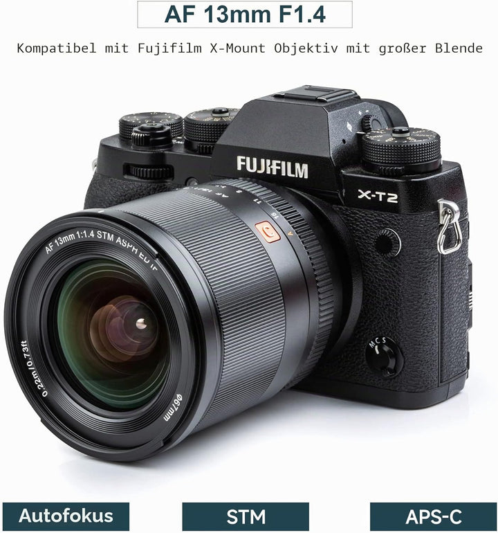 VILTROX 13mm f/1.4 F1.4 XF Autofokus Objektiv Ultraweitwinkel APS-C AF Objektiv Kompatibel für Fujif