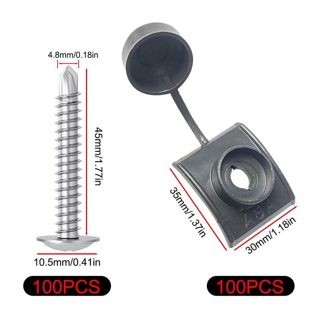 Kalotten Wellplatten Befestigungsmaterial 100stk Abstandhalter Wellplattenmontage mit Schrauben zur