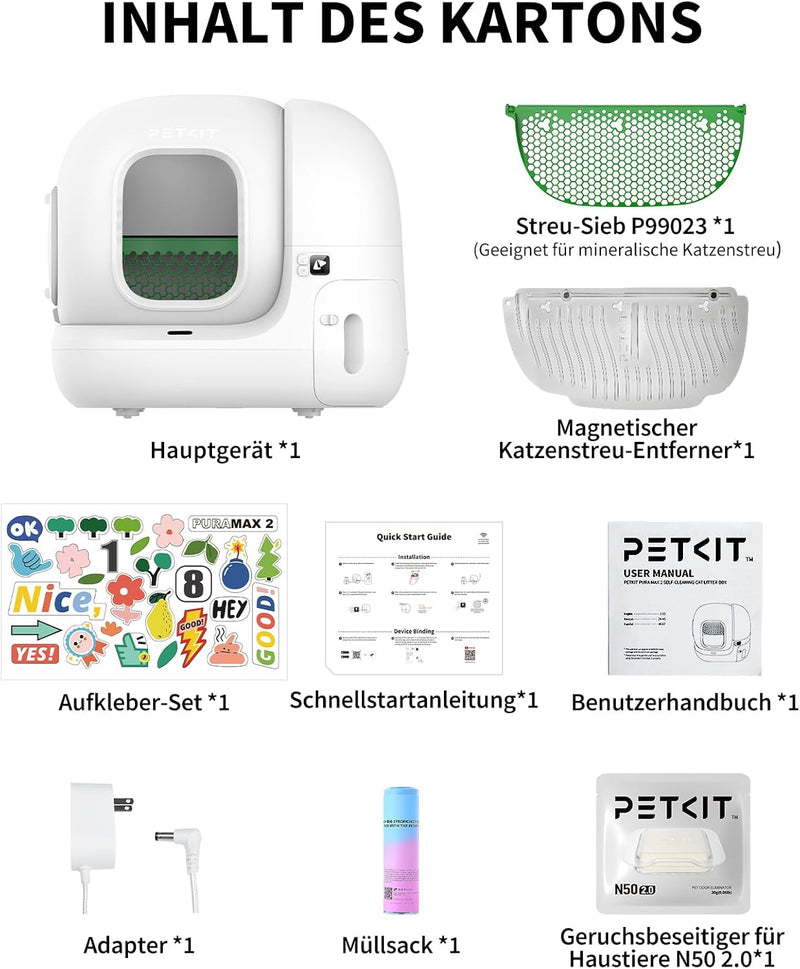 PETKIT Pura Max 2 Selbstreinigende Katzentoilette, 76L Katzenklo Selbstreinigend,xSecure,Geruchsbese