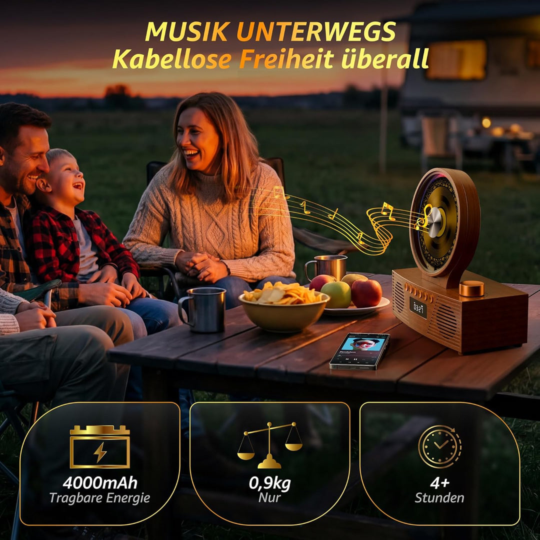ROADOM CD Player Bluetooth 5.3 mit Dual Lautsprecher, 4000mAh Tragbar Wiederaufladbar, 6-in-1 Wieder