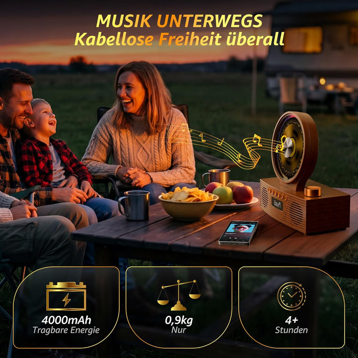 ROADOM CD Player Bluetooth 5.3 mit Dual Lautsprecher, 4000mAh Tragbar Wiederaufladbar, 6-in-1 Wieder