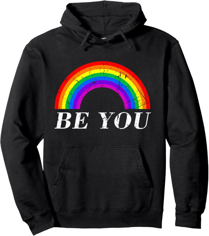 LGBTQ+ Rainbow Pride Proud Be You Briefdruck Pullover Hoodie