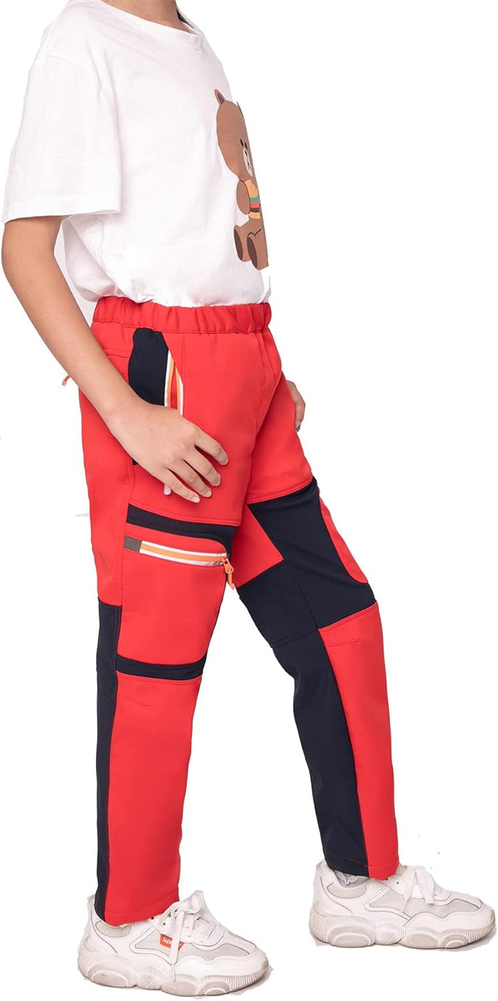 Kinder Jungen Mädchen Softshellhose Outdoorhose mit Fleecefütterung Sporthose Atmungsaktiv Warm Funk