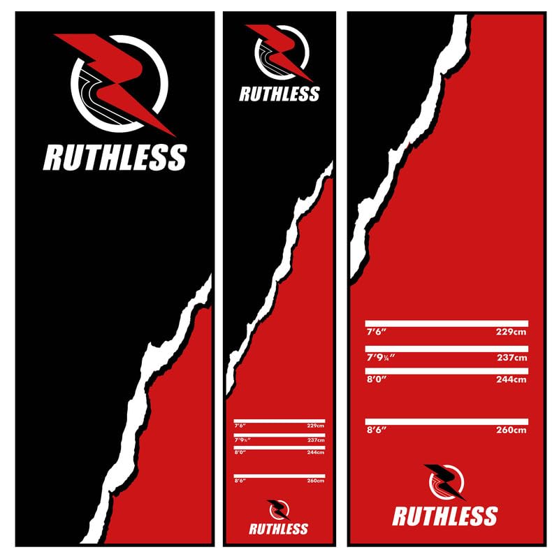 RUTHLESS Dartmatte | strapazierfähige, rutschfeste und langlebige Teppich-Dartmatte für den Boden, s