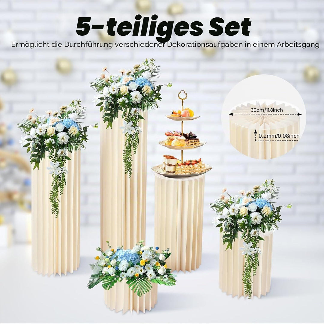 Hochzeit Karton Blumenständer Faltbarer Tafelaufsatz mit Acryldeckel Dekoration für Hochzeit Party G