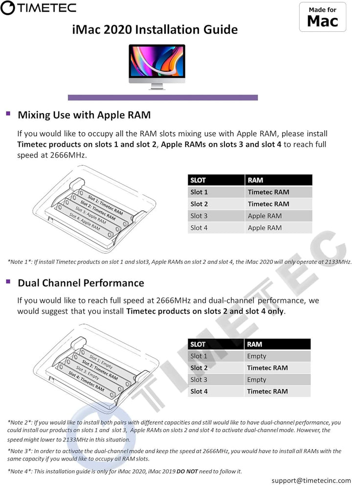 Timetec 16GB KIT (2x8GB) Kompatibel für Apple DDR4 2666MHz/2667MHz für Mitte 2020 iMac 20,1/20,2/Mit