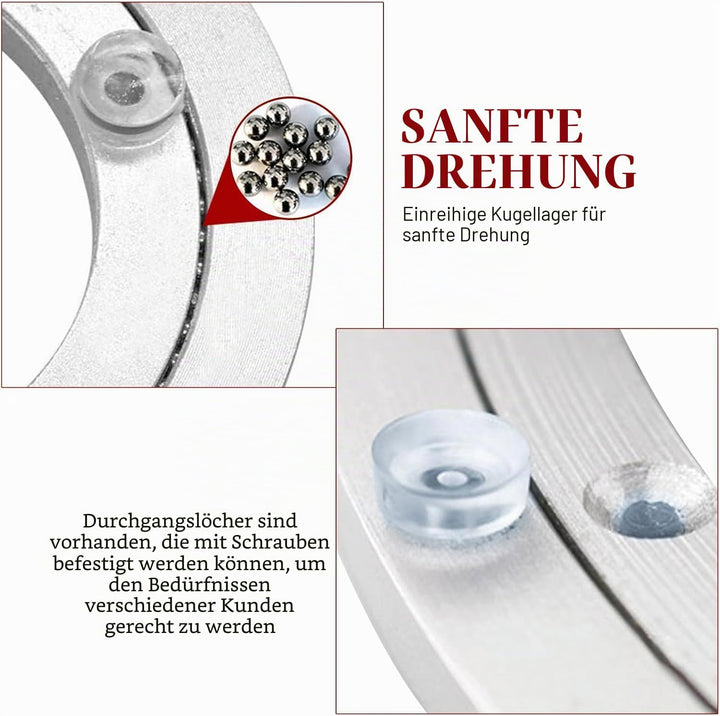 Drehbare Drehscheibe Hochleistungs Aluminiumlegierung Rotierende Lager Drehscheibe Runder Esstisch G