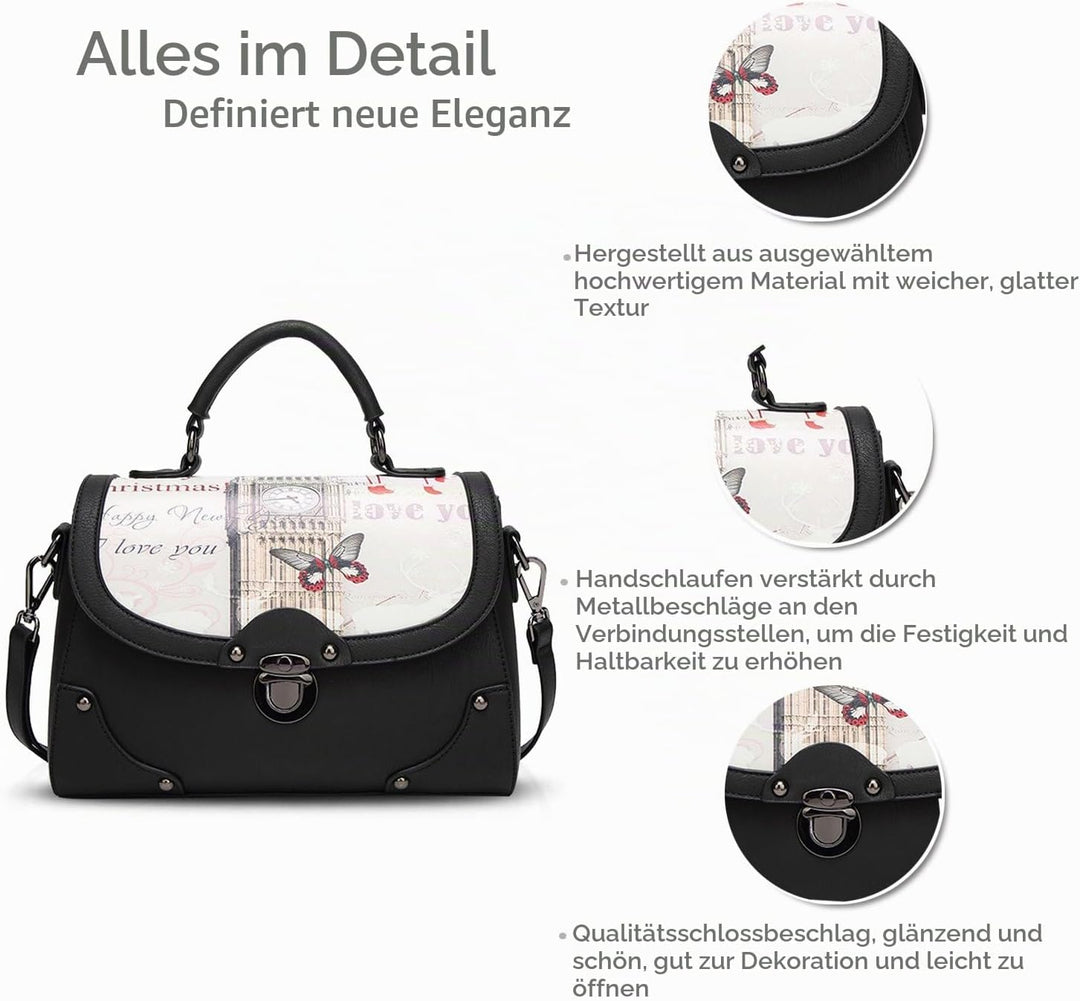 NICOLE&amp;DORIS Elegant Stilvoll Damen Handtaschen Tote Umhängetasche Schultertaschen Henkeltaschen Tas
