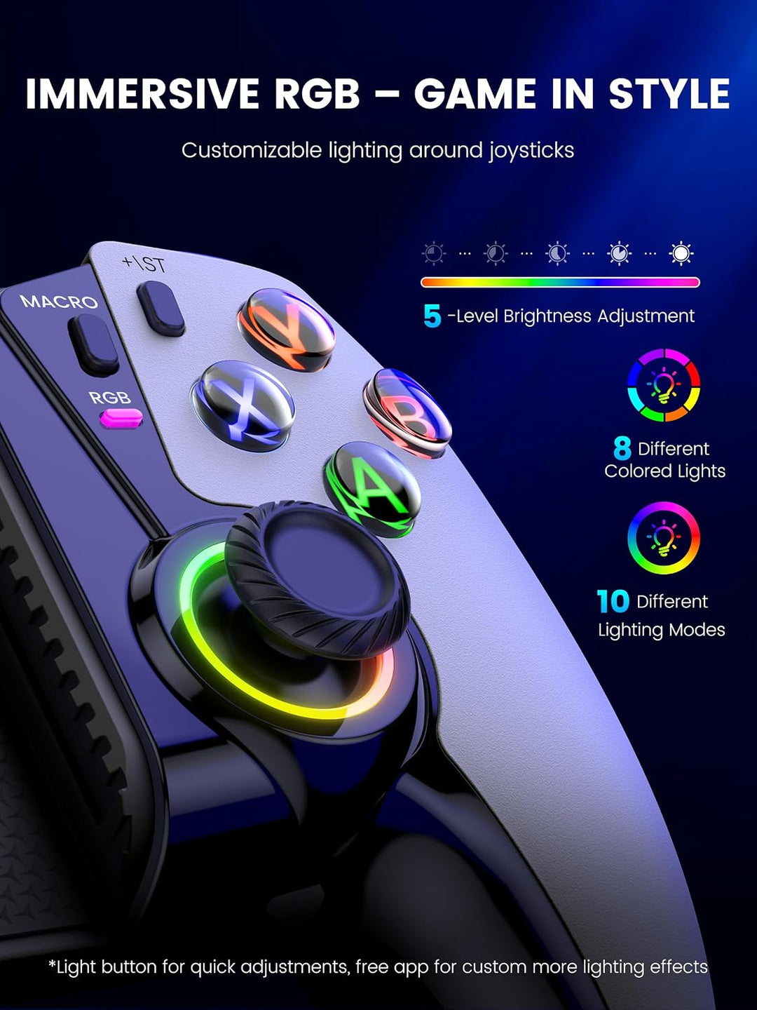 HASACOOL Handy Controller Bluetooth für iPhone/Android mit Hall-Effekt Joysticks/Hall Trigger, 1000m