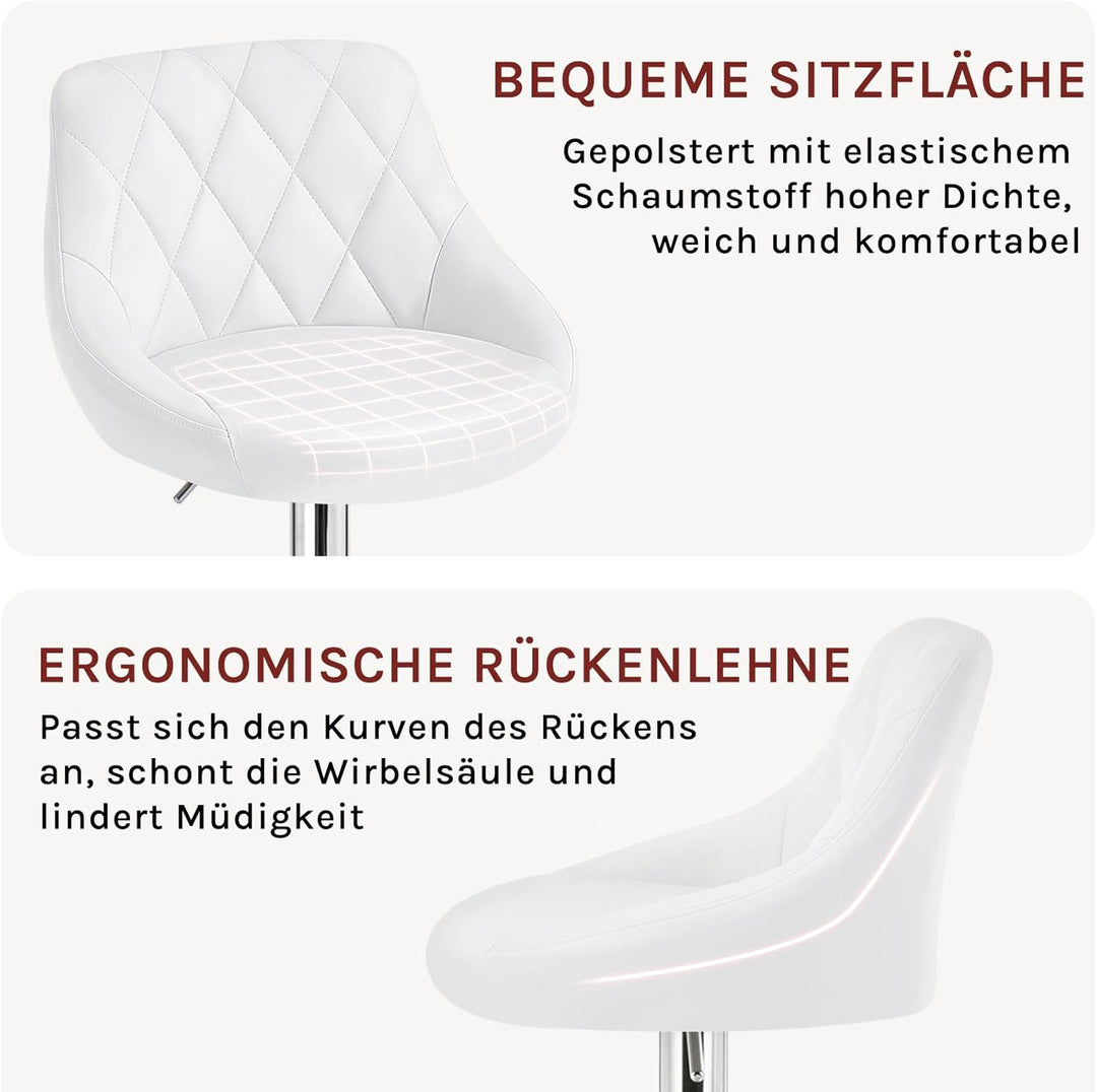 WOLTU 4er Set Barhocker Bistrohocker Tresenhocker Barstuhl Höhenverstellbar, Drehbar, Sitzfläche aus
