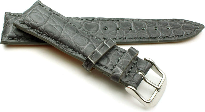 22mm Echt Alligator Vintage hangemacht in Deutschland Uhrenarmband Grau