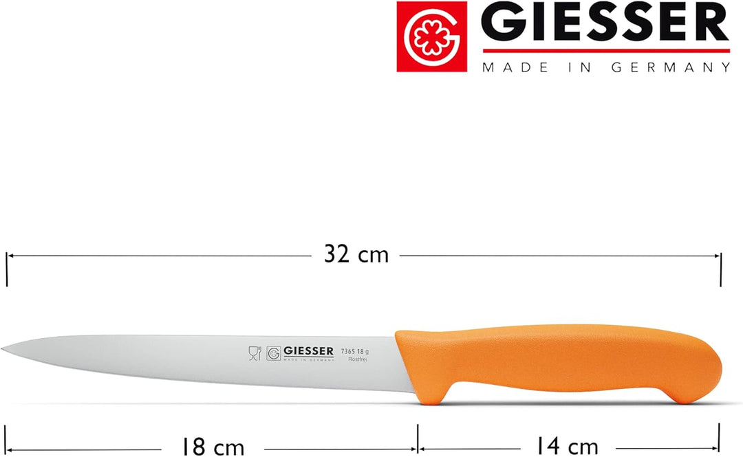 Giesser seit 1776 - Made in Germany - Filiermesser orange, Basic Orange, Klinge 18 cm, rutschfest, F