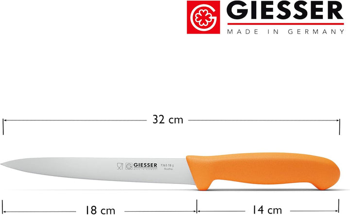 Giesser seit 1776 - Made in Germany - Filiermesser orange, Basic Orange, Klinge 18 cm, rutschfest, F