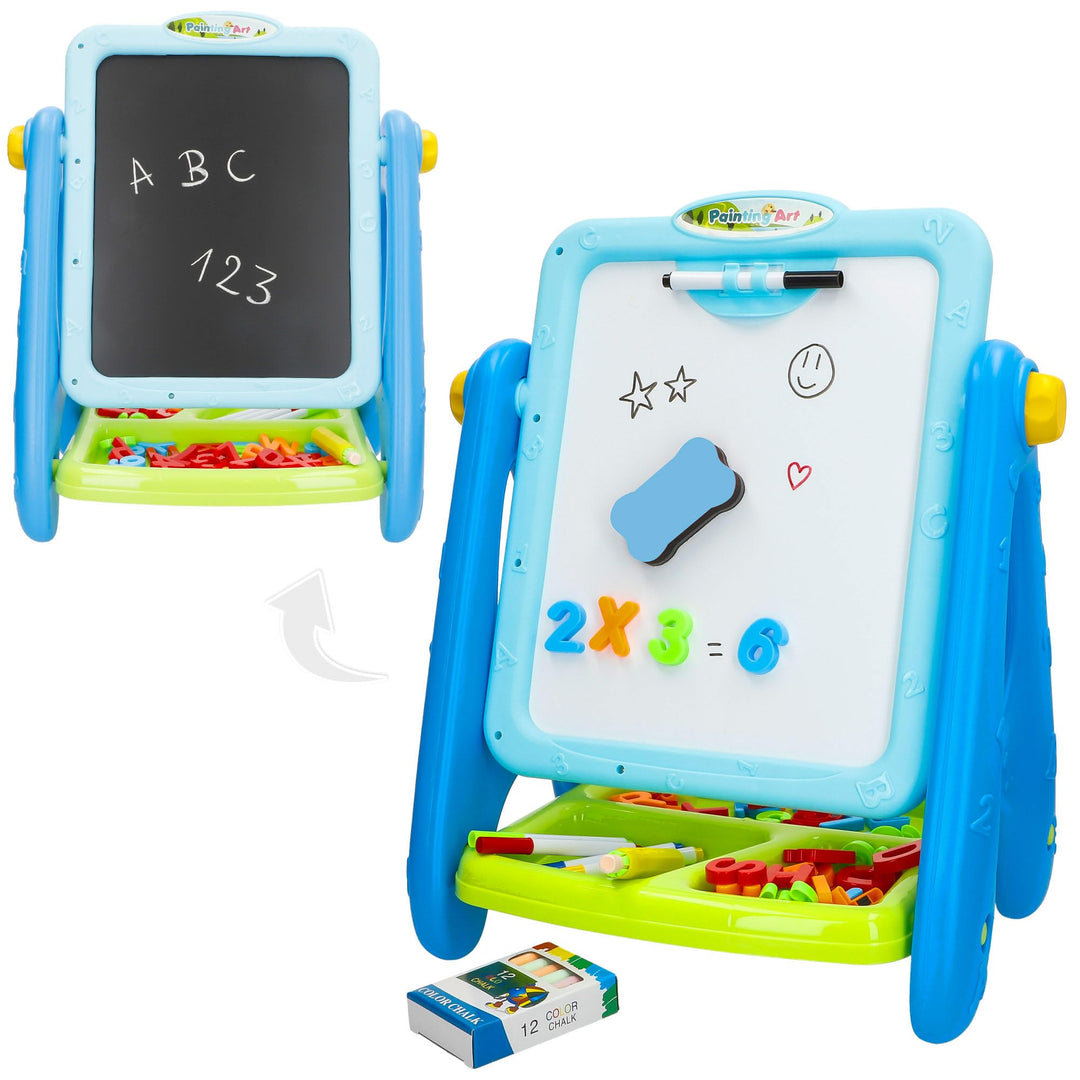 ColorBaby 47987 Good Idea Magnettafel für Kinder, 2-in-1, 36 x 26 x 42 cm, Kreide, Marker, Buchstabe