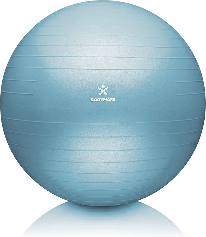 BODYMATE Gymnastikball Sitzball Trainingsball mit GRATIS E-Book inkl. Luft-Pumpe, Ball für Fitness,