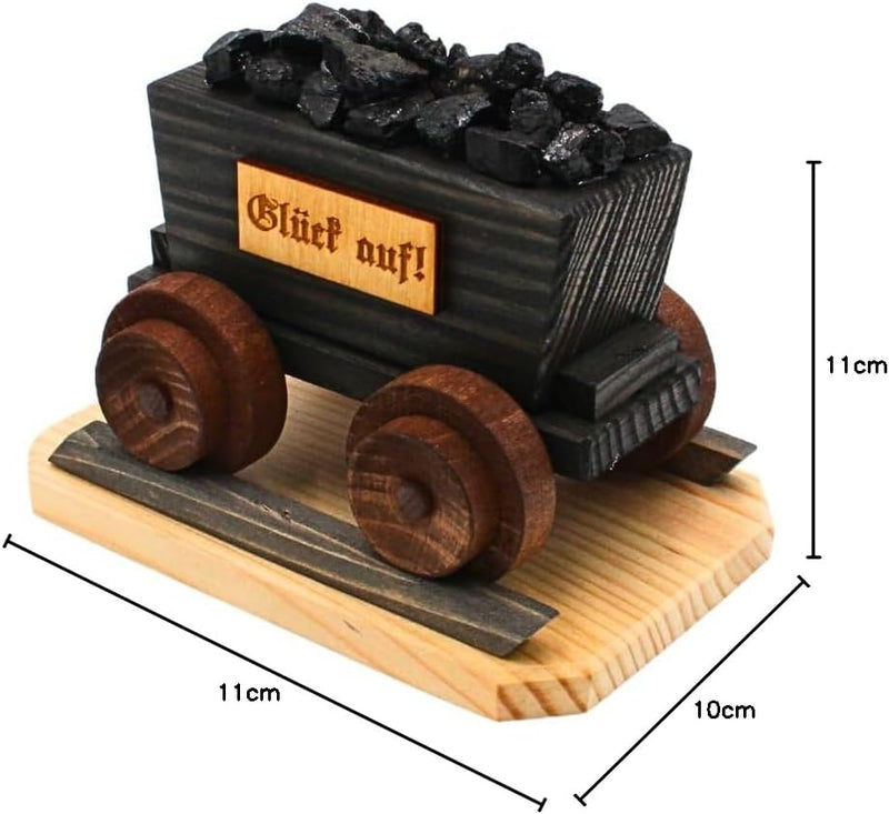 Dekohelden24 Räuchermann, Räucherfigur als Bergbau Lore, L/B/H 15 x 10 x 11 cm, 11 cm