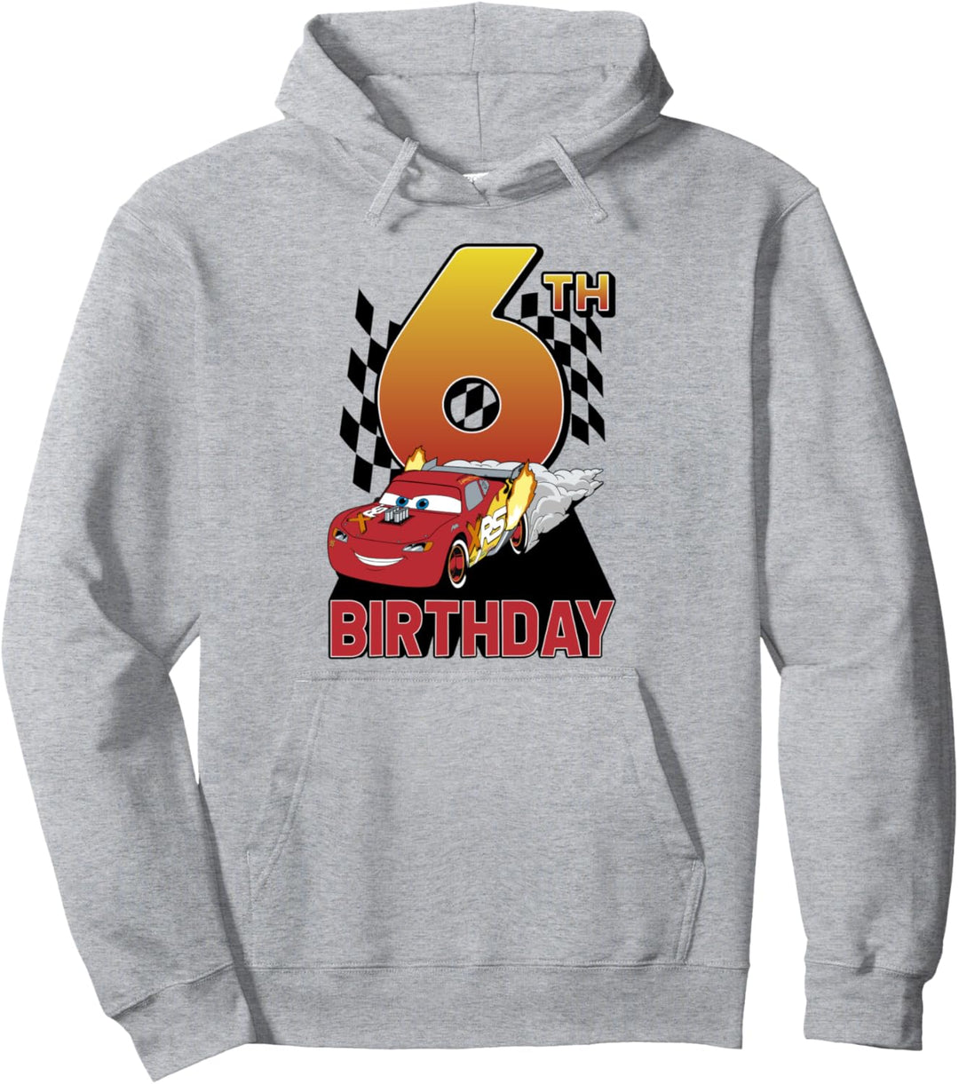 Disney Pixar Cars Lightning McQueen 6th Birthday Peel Out Pullover Hoodie