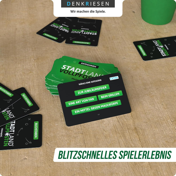 DENKRIESEN - Stadt Land Vollpfosten® – Das Kartenspiel - Fussball Edition - &