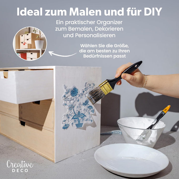 Creative Deco Schubladenbox Schubladenelement | 6 Schubladen | 42 x 20 x 28,5 cm (+/- 1 cm) | Mini-K