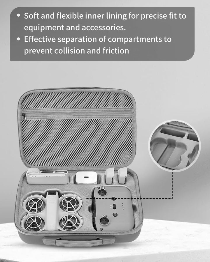 Tasche für DJI Neo Drohne, Tragbare Tragetasche Aufbewahrungs, PU Reisetasche Case für DJI Neo und R