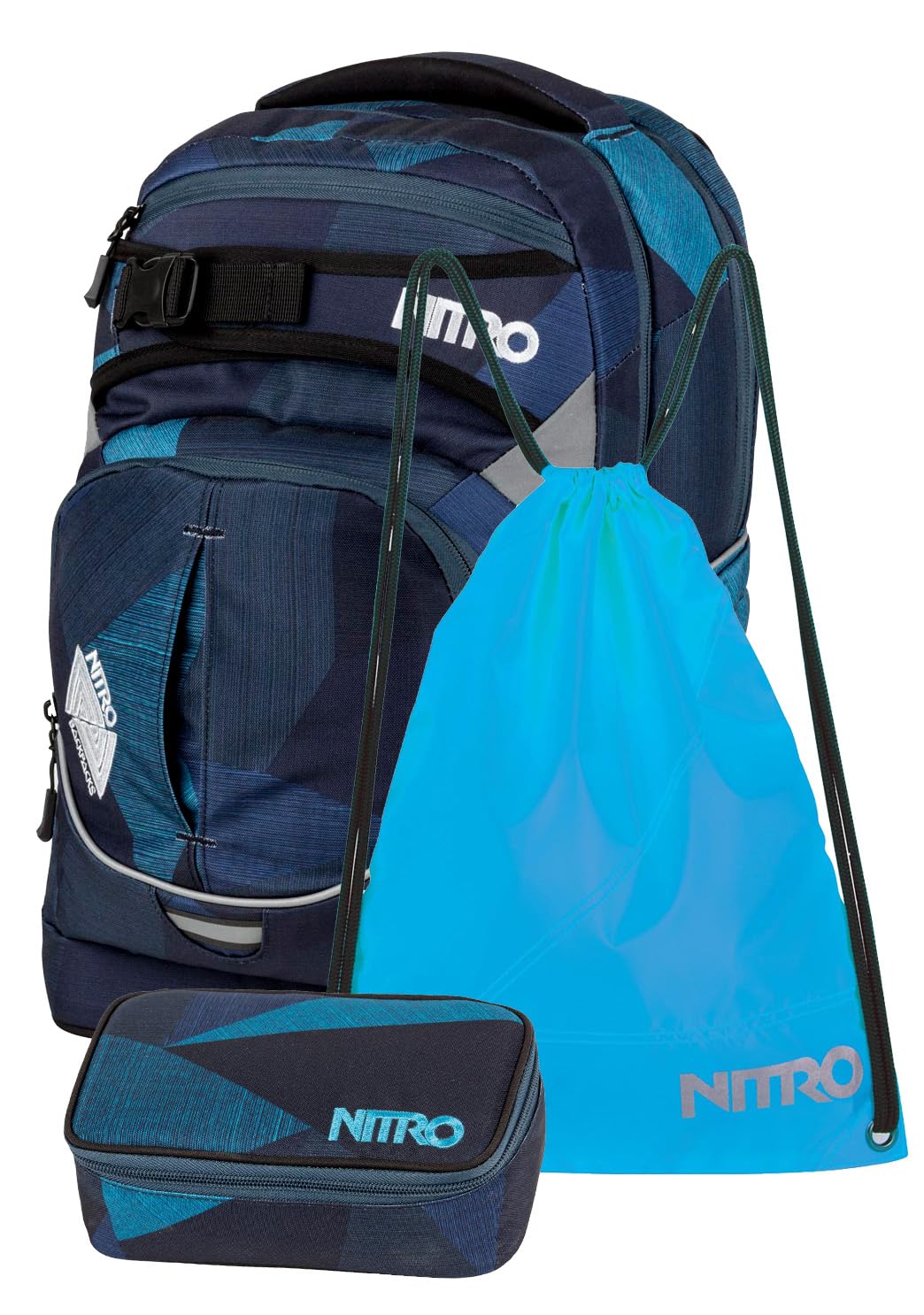 Nitro Superhero, Schulrucksackset, Rucksack, Backpack, abnehmbarer Hüftgurt, robuste Bodenplatte, Th