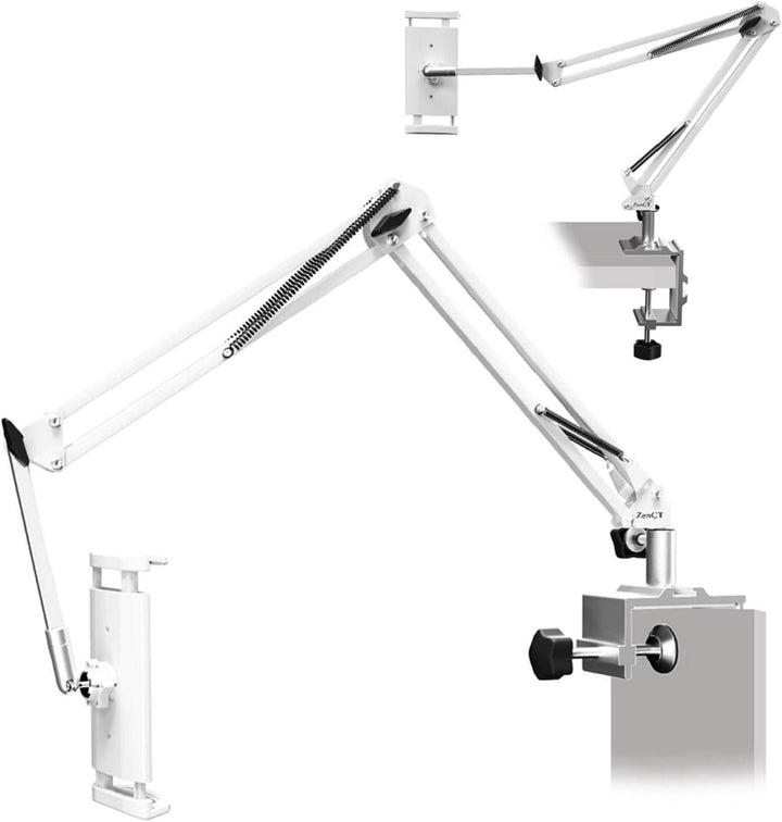 ZenCT Tablet-Halterung, Handy-Ständer, Bett-Halterung mit verstellbarem Metallarm, kompatibel mit iP
