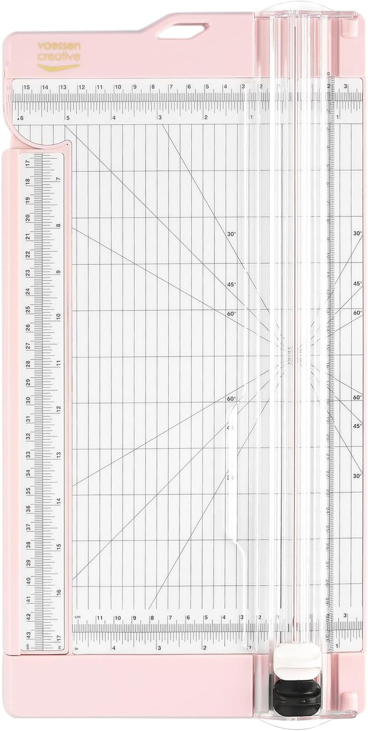 Vaessen Creative Papierschneider mit Falzbrett - Rosa - 15,2 x 30,5 cm - 2-in-1 Schneidemaschine für