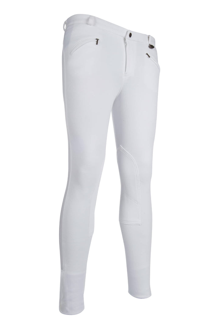 HKM 2004 Reithose Basic, Kniebesatz Stoff Herrenreithose Reiterhose Herren 42-56 44 1200 Weiss, 44 1