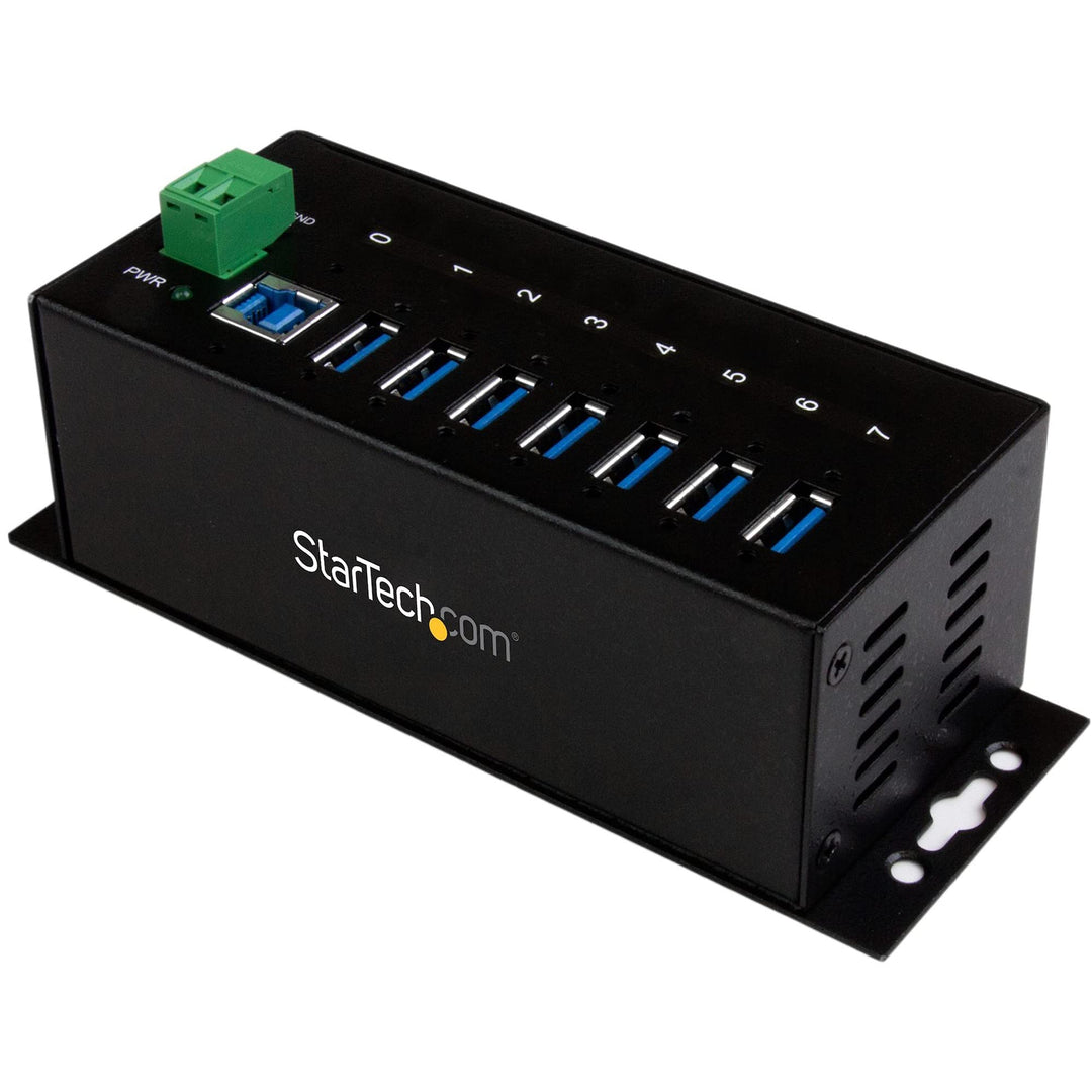 StarTech.com Industrieller 7 Port USB 3.0 Hub mit Überspannungsschutz - USB Hub zur Klemmleisten / D
