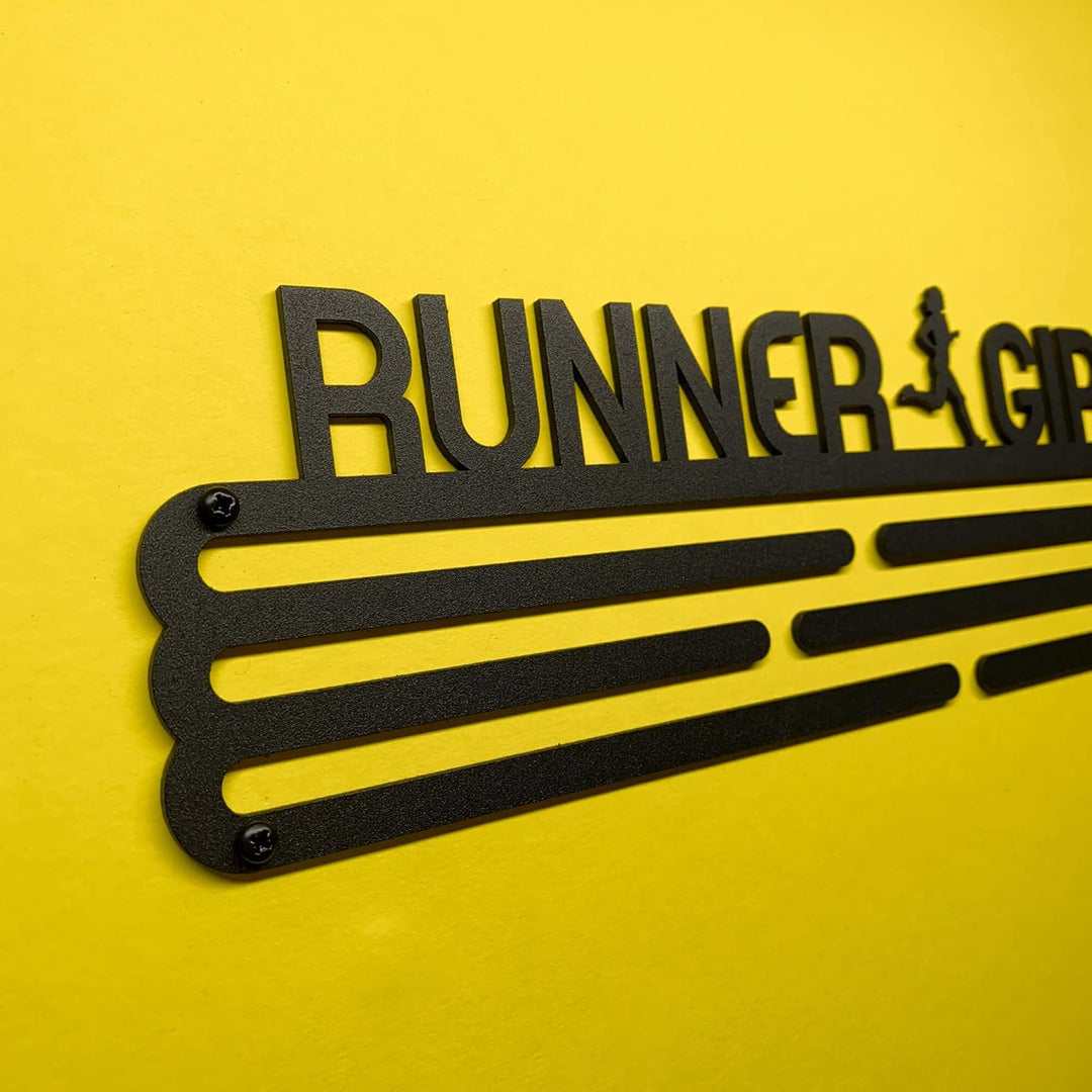 United Medals Runner Girl Medaillenhalter Edelstahl | Medaillen Aufhänger | Medal Hanger Holder Disp