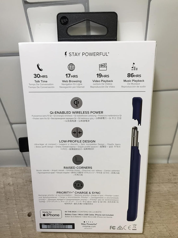 Mophie Juice Pack Wireless - Qi Wireless Charging - Schutzhülle für Apple iPhone X - Blau (401002006